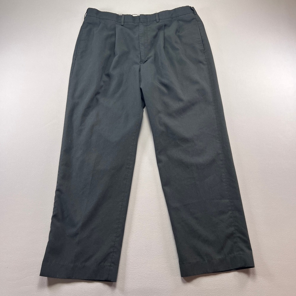 Surrey Dress Pants Men 38 Black Pleated Straight Leg Career Business Office Wear